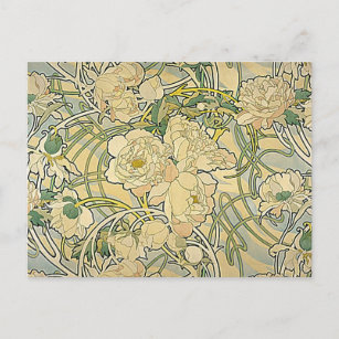 Blumen Kunstkarte 1897 Flowers Alfons Mucha