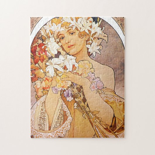 Alphonse Mucha Blume Puzzle (Vertikal)