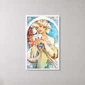Alphonse Mucha - Blume - Retro Art Nouveau Leinwanddruck (Vorderseite)
