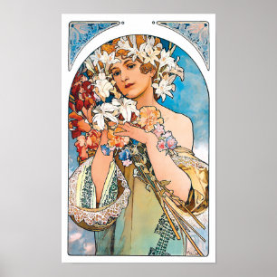 Alphonse Mucha - Blume - Retro Art Nouveau Poster
