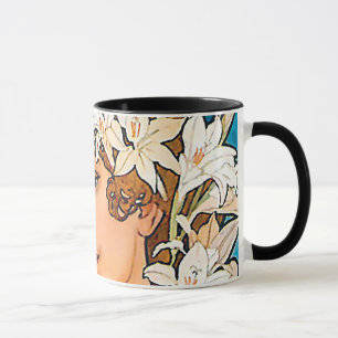 Alphonse Mucha - Blume - Retro Art Nouveau Tasse