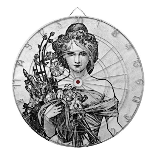 Alphonse Mucha Broken Blossoms Dartscheibe (vorne)