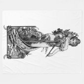 Alphonse Mucha Broken Blossoms Fleecedecke (Vorderseite (Horizontal))
