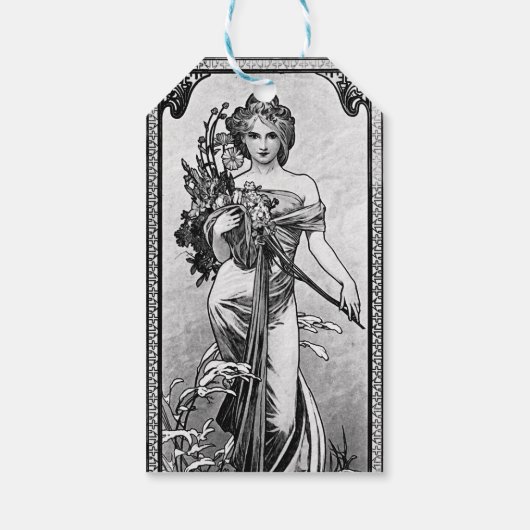 Alphonse Mucha Broken Blossoms Geschenkanhänger (Rückseite)