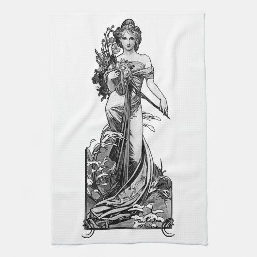 Alphonse Mucha Broken Blossoms Geschirrtuch (Vertikal)