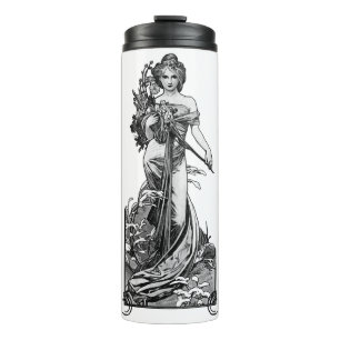 Alphonse Mucha Broken Blossoms Thermosbecher