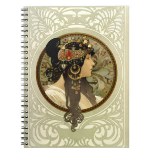 Alphonse Mucha - Byzantinische Köpfe Brünette Notizblock