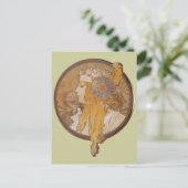Alphonse Mucha ~ Byzantinischer Kopf: Die Blondine Postkarte (Stehend Vorderseite)