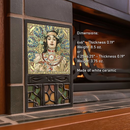 Alphonse Mucha Champagne Jugendstil Vintag Fliese