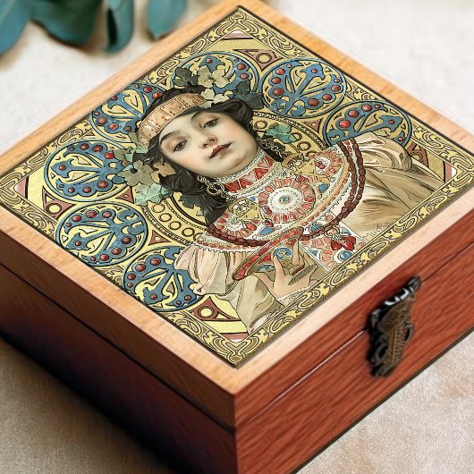 Alphonse Mucha Champagne Jugendstil Vintag Fliese