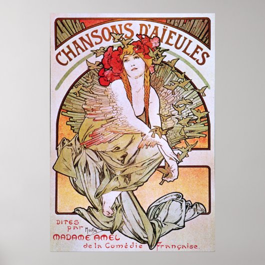 Alphonse Mucha. Chansons D'Aieules, c.1898 Poster (Vorne)