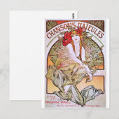 Alphonse Mucha. Chansons D'Aieules, c.1898 Postkarte (Vorne/Hinten)