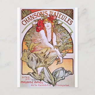 Alphonse Mucha. Chansons D'Aieules, c.1898 Postkarte