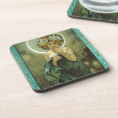 Alphonse Mucha Clair De Lune Coasters Getränkeuntersetzer (Linke Seite)