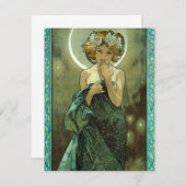 Alphonse Mucha Clair De Lune Einladungen (Vorne/Hinten)