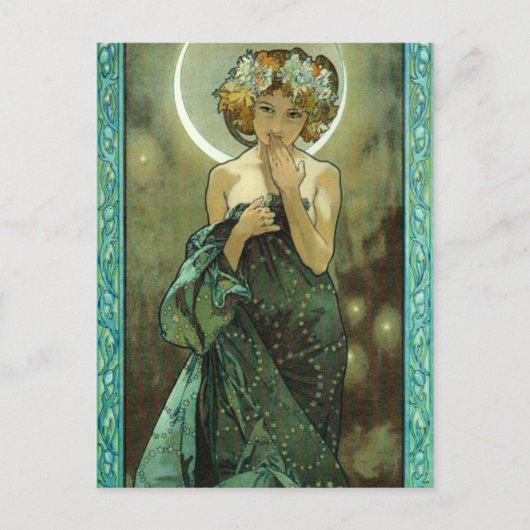 Alphonse Mucha Clair De Lune Postkarte (Vorderseite)