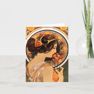 Alphonse Mucha Cow Slip Card Karte