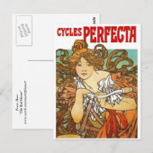 Alphonse Mucha - Cycles Perfecta Postkarte (Vorne/Hinten)