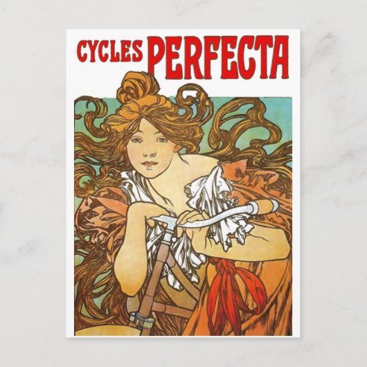 Alphonse Mucha - Cycles Perfecta Postkarte (Vorderseite)