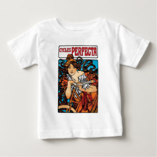 Alphonse Mucha - Cycles Perfecta Retro Art Nouveau Baby T-shirt