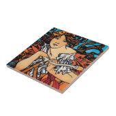 Alphonse Mucha - Cycles Perfecta Retro Art Nouveau Fliese (Seite)