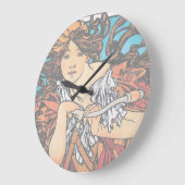 Alphonse Mucha - Cycles Perfecta Retro Art Nouveau Große Wanduhr (Winkel)