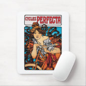Alphonse Mucha - Cycles Perfecta Retro Art Nouveau Mousepad (Mit Mouse)