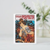 Alphonse Mucha - Cycles Perfecta Retro Art Nouveau Postkarte (Stehend Vorderseite)