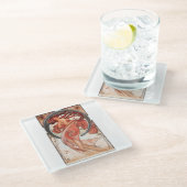 Alphonse Mucha Dance 1898 Art Nouveau Vintage Glasuntersetzer (Schrägansicht)