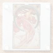 Alphonse Mucha Dance 1898 Art Nouveau Vintage Glasuntersetzer (Rückseite)