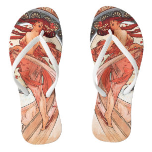Alphonse Mucha Dance 1898 Jugendstil Vintag Badesandalen