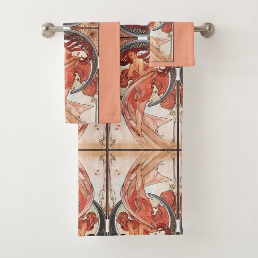 Alphonse Mucha Dance 1898 Jugendstil Vintag Badhandtuch Set (Insitu)