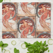 Alphonse Mucha Dance 1898 Jugendstil Vintag Geschirrtuch (Gefaltet)