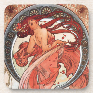 Alphonse Mucha Dance 1898 Jugendstil Vintag Getränkeuntersetzer