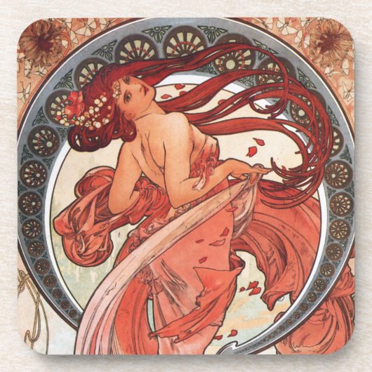 Alphonse Mucha Dance 1898 Jugendstil Vintag Getränkeuntersetzer (Vorderseite)