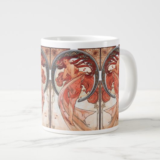 Alphonse Mucha Dance 1898 Jugendstil Vintag Jumbo-Tasse (Vorderseite Rechts)