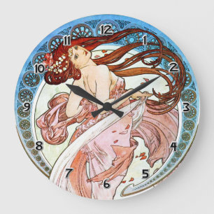 Alphonse Mucha Dance Große Wanduhr