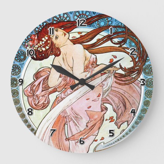 Alphonse Mucha Dance Große Wanduhr (Vorderseite)