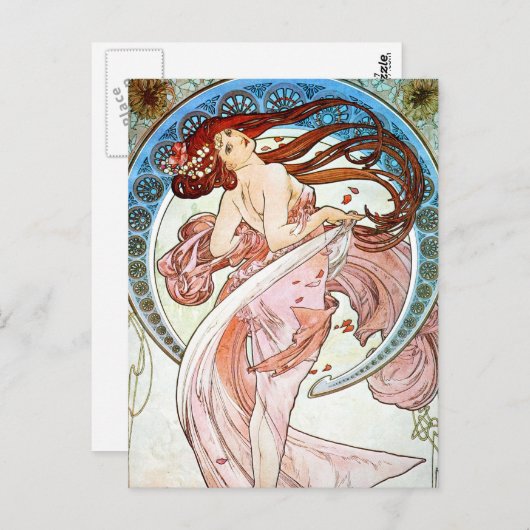 Alphonse Mucha Dance Postkarte (Vorne/Hinten)