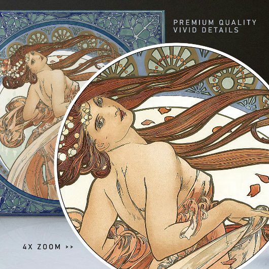 Alphonse Mucha "Dancing" Jugendstil Vintag Fliese
