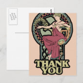 Alphonse Mucha Dankeskarten Postkarte (Vorne/Hinten)