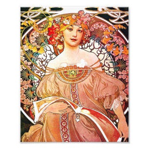 Alphonse Mucha Daydream Floral Vintage Art Nouveau Fotodruck