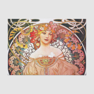 Alphonse Mucha Daydream Floral Vintage Art Nouveau Seidenpapier