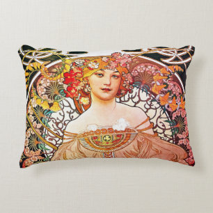 Alphonse Mucha Daydream Floral Vintage Art Nouveau Zierkissen