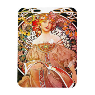 Alphonse Mucha Daydream Florale Vintage Art Nouvea Magnet