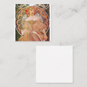 Alphonse Mucha - Daydream Quadratische Visitenkarte (Vorne/Hinten)