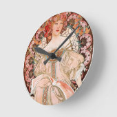 Alphonse Mucha: Daydream (Rêverie) Runde Wanduhr (Winkel)