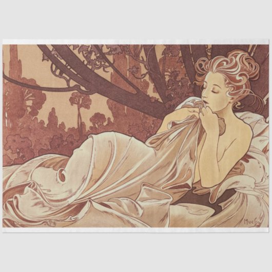 Alphonse Mucha Dekoupage Seidenpapier (Vorderseite)