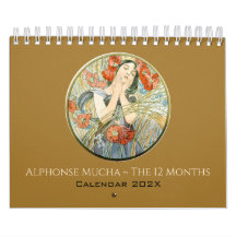 Alphonse Mucha Der Vintage Jugendstil von 12 Monat