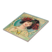 Alphonse Mucha Design Keramik Tile. Fliese (Seite)